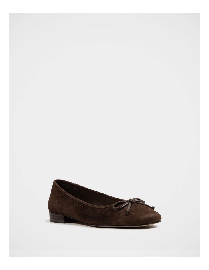 Armenia Suede Leather Ballet Flat in Chocolate image 2