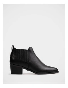 Jassie Leather Ankle Boot in Black