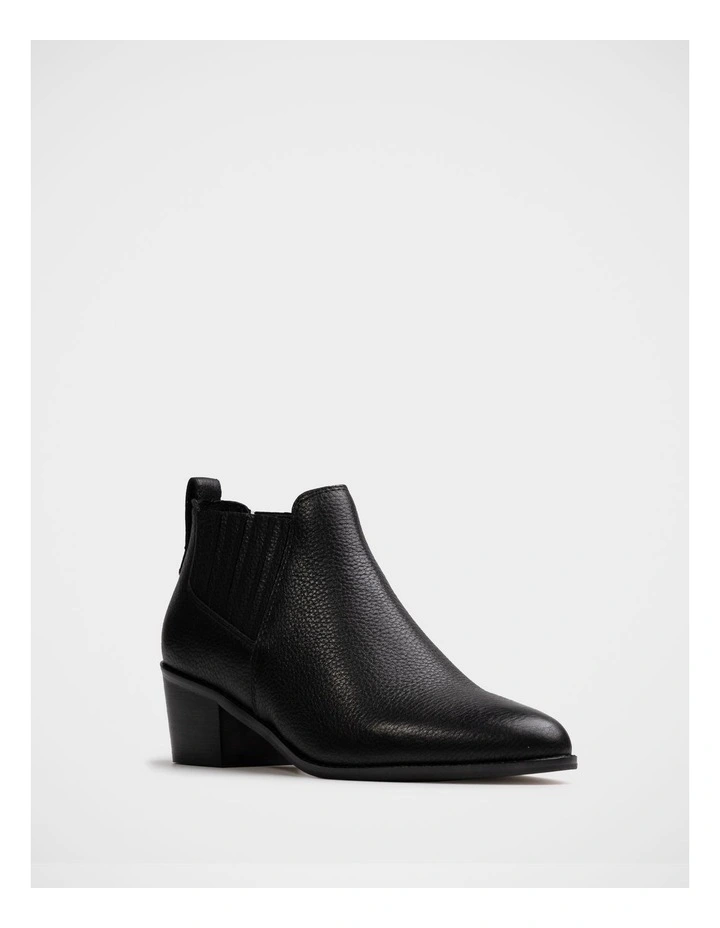 Jassie Leather Ankle Boot in Black image 2