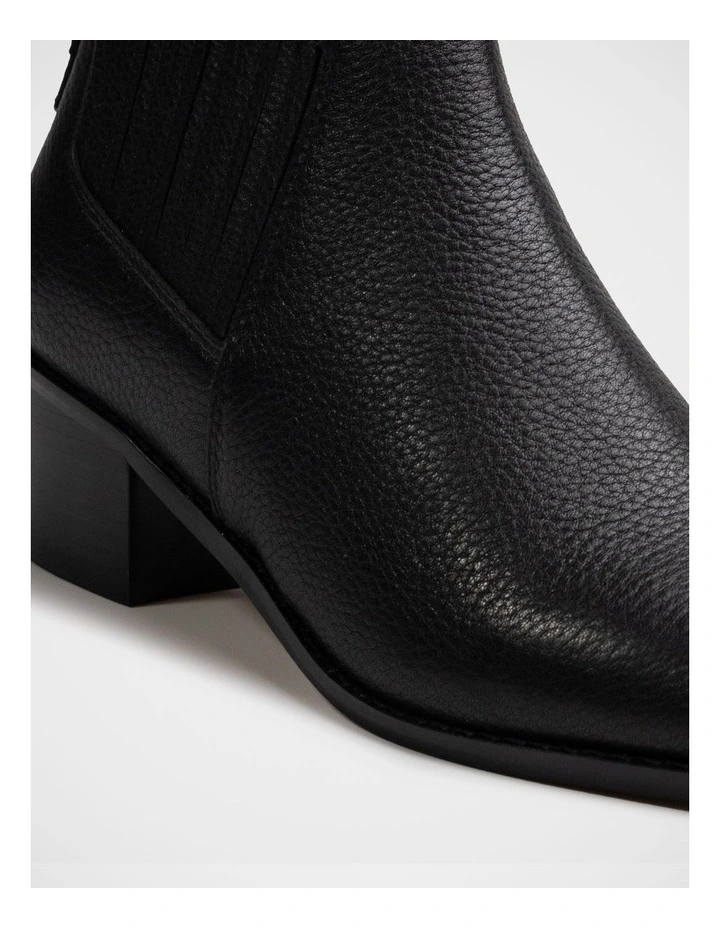Jassie Leather Ankle Boot in Black image 3