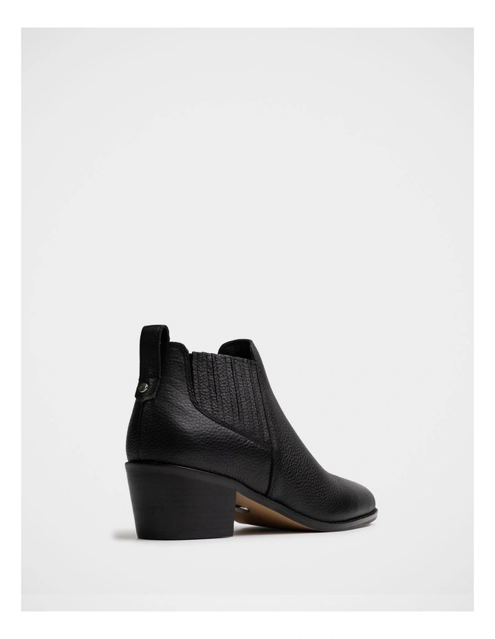 Jassie Leather Ankle Boot in Black image 4