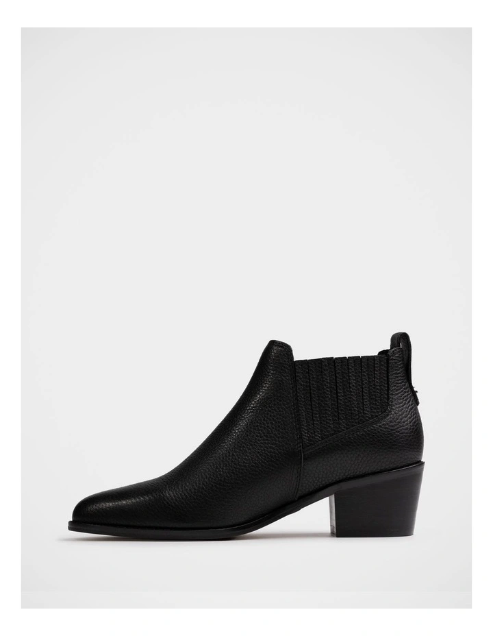 Jassie Leather Ankle Boot in Black image 6