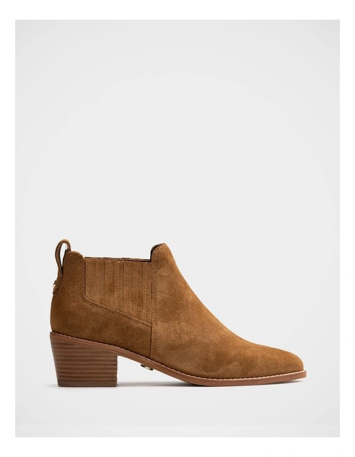 Jassie Suede Leather Ankle Boot in Toast image 1