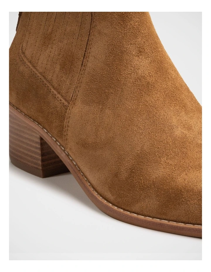 Jassie Suede Leather Ankle Boot in Toast image 3