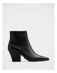 Kloe Leather Ankle Boot in Black