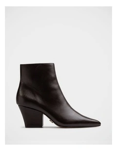 Kloe Leather Ankle Boots in Dark Brown