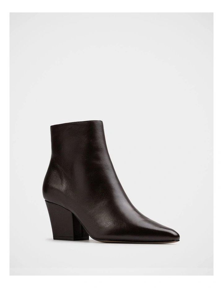 Kloe Leather Ankle Boots in Dark Brown image 2
