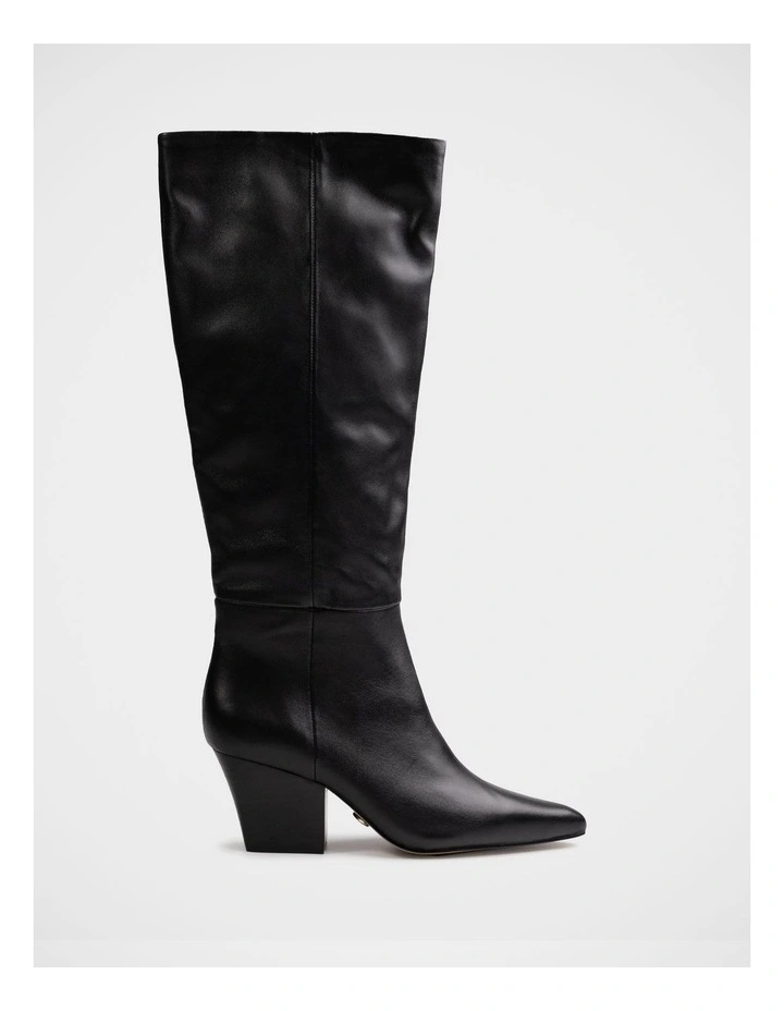 Kolton Leather Knee High Boot in Black image 1