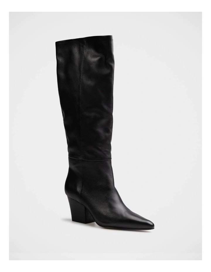 Kolton Leather Knee High Boot in Black image 2