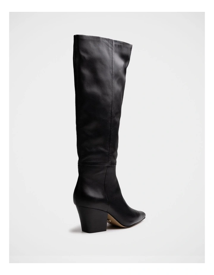 Kolton Leather Knee High Boot in Black image 4