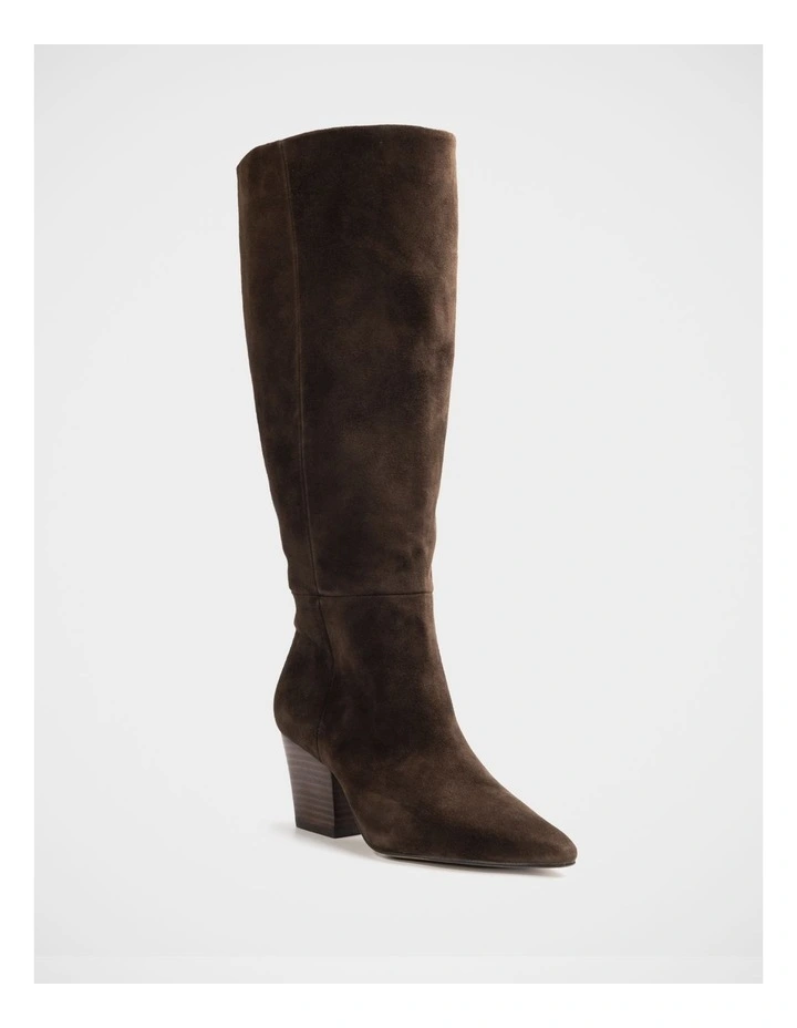 Kolton Suede Leather Knee High Boot in Chocolate image 2