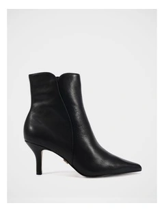 Tiara Leather Ankle Boot in Black
