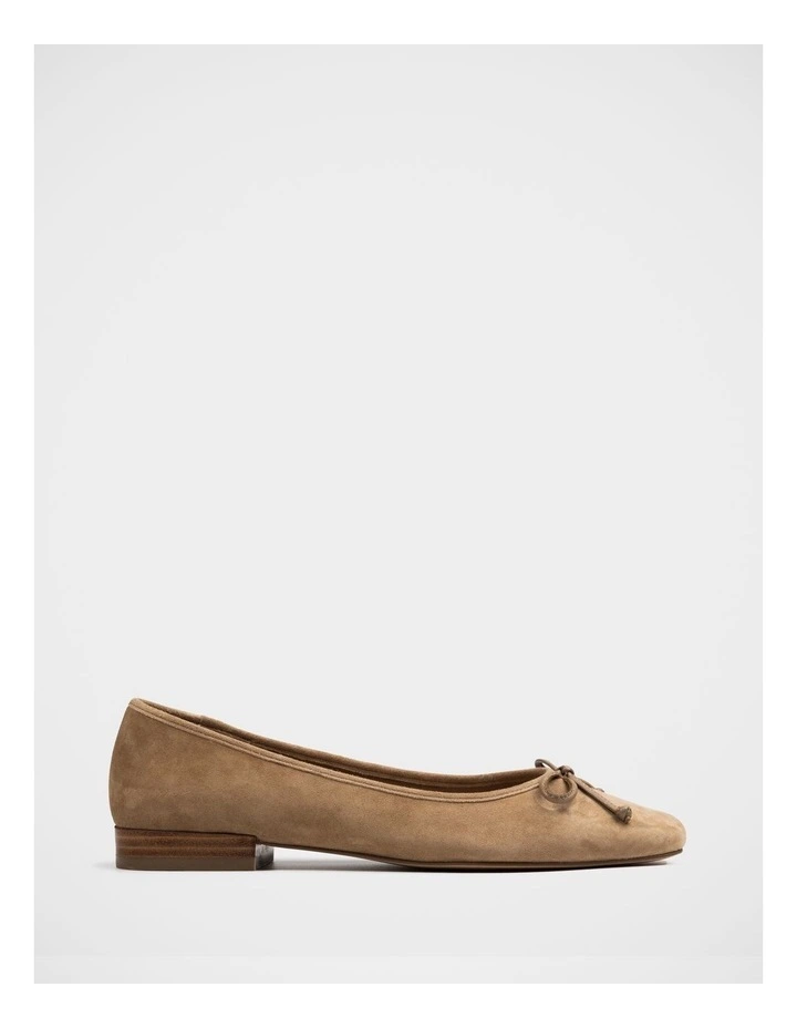 Armenia Suede Leather Ballet Flat in Fawn image 1