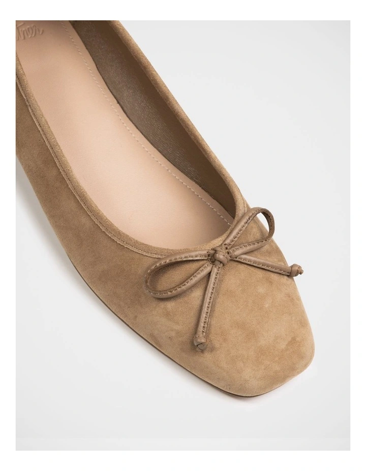 Armenia Suede Leather Ballet Flat in Fawn image 3