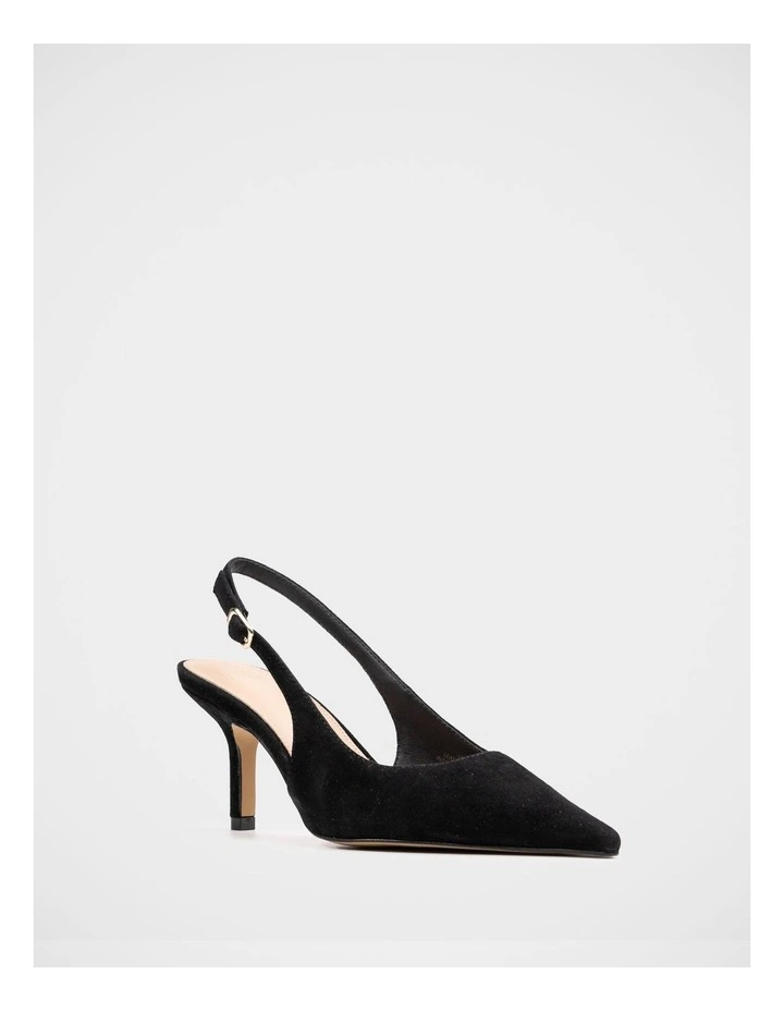 Leia Suede Leather Slingback in Black image 2