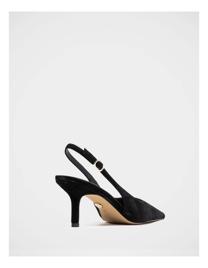 Leia Suede Leather Slingback in Black image 4