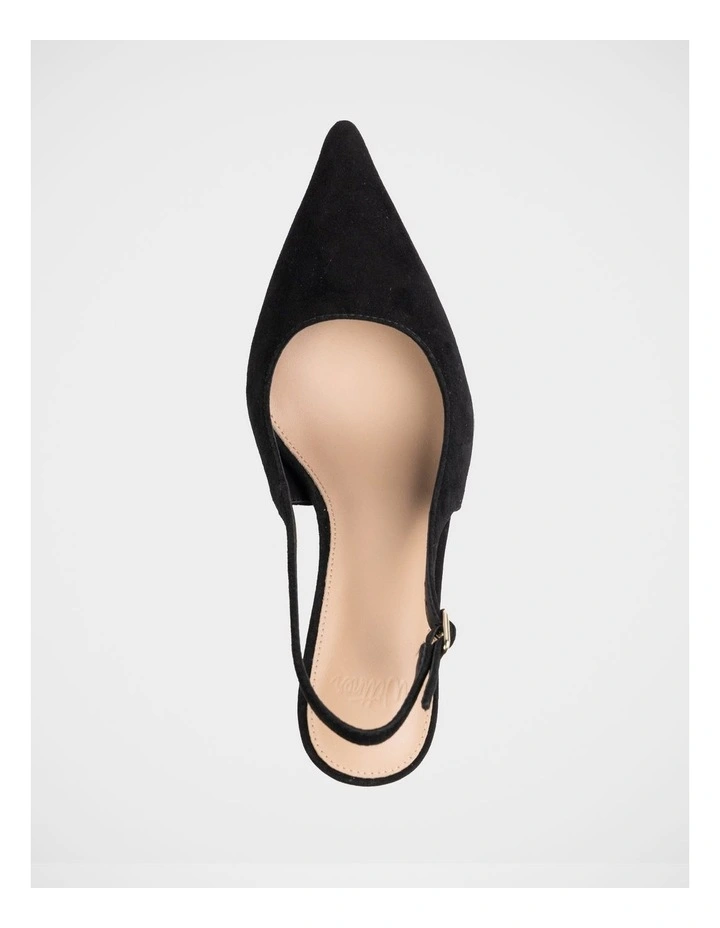 Leia Suede Leather Slingback in Black image 5