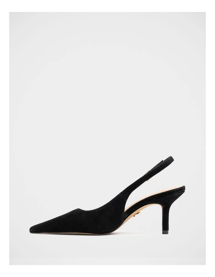 Leia Suede Leather Slingback in Black image 6