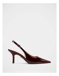 Leia Patent Leather Slingback in Berry