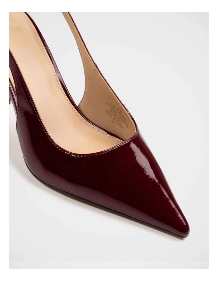 Leia Patent Leather Slingback in Berry image 3