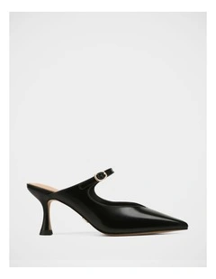 Lucille Leather Mule in Black