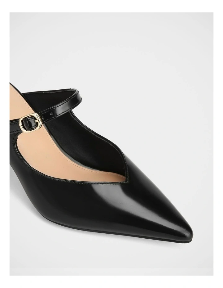 Lucille Leather Mule in Black image 3