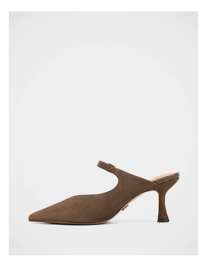 Lucille Suede Leather Mule in Mocha Brown image 6