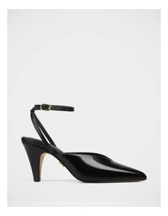 Sidney Leather Heel in Black