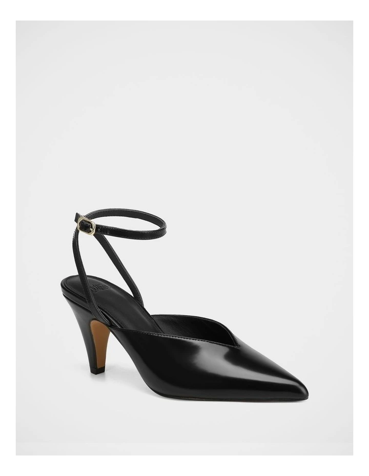 Sidney Leather Heel in Black image 2