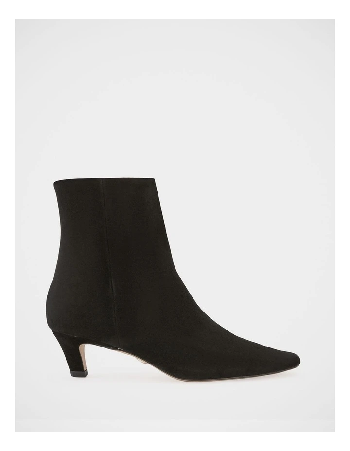 Honora Suede Leather Ankle Boot in Black image 1