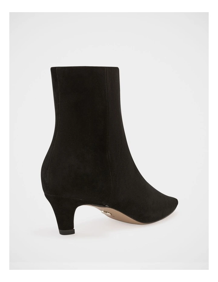 Honora Suede Leather Ankle Boot in Black image 4