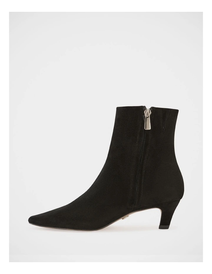 Honora Suede Leather Ankle Boot in Black image 6
