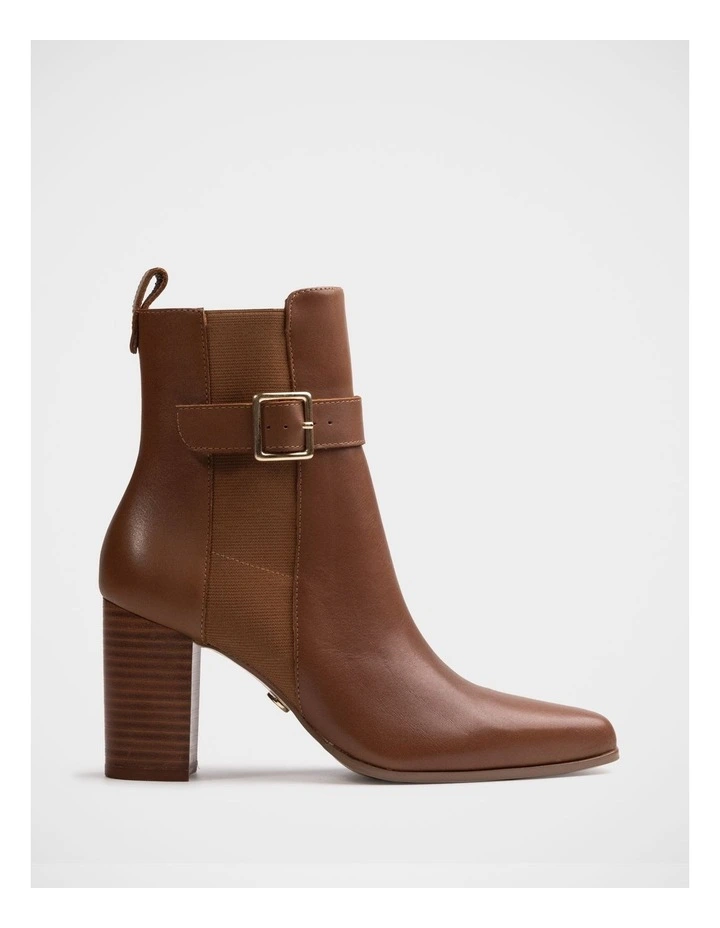 Holli Leather Ankle Boot in Dark Cognac image 1