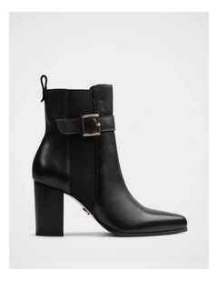 Holli Leather Ankle Boot in Black