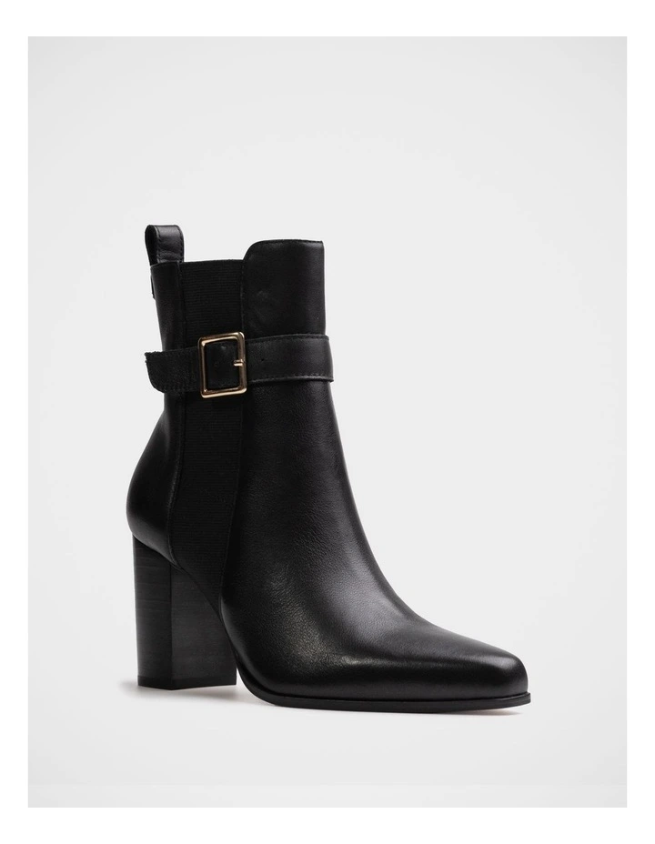 Holli Leather Ankle Boot in Black image 2