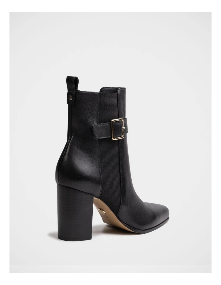 Holli Leather Ankle Boot in Black image 3