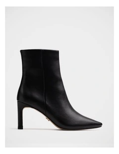 Nina Leather Ankle Boot in Black