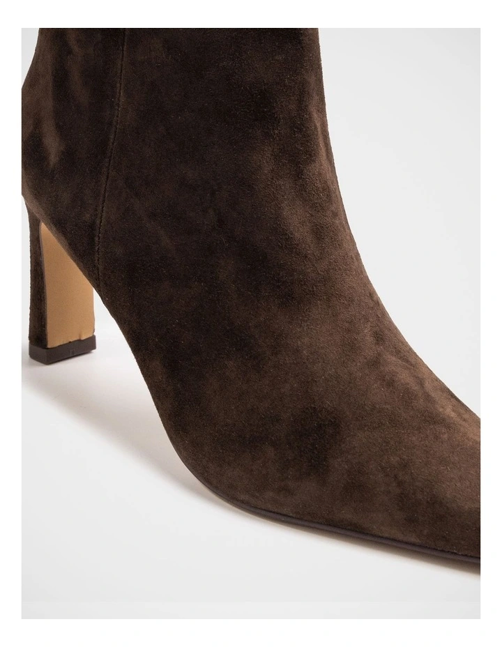Nina Suede Leather Ankle Boot in Chocolate image 3