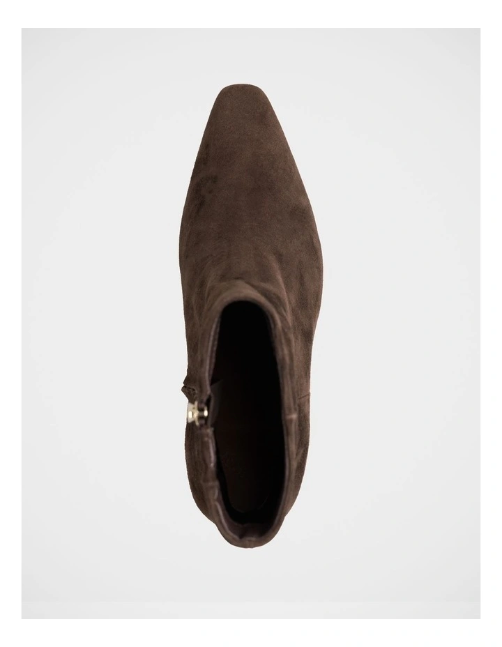 Nina Suede Leather Ankle Boot in Chocolate image 5