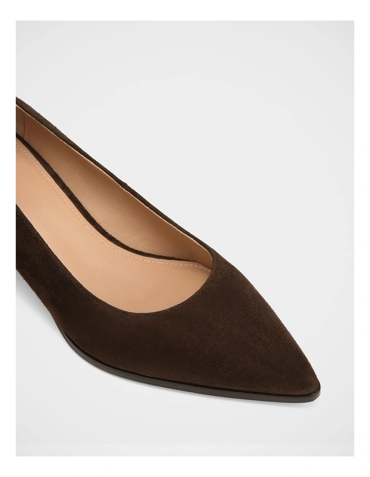 Fae Suede Leather Pump in Espresso image 3