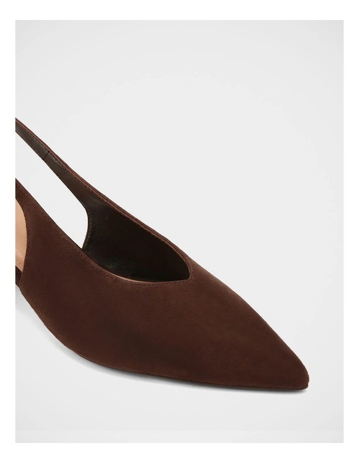 Fatima Suede Leather Slingback in Chocolate image 3
