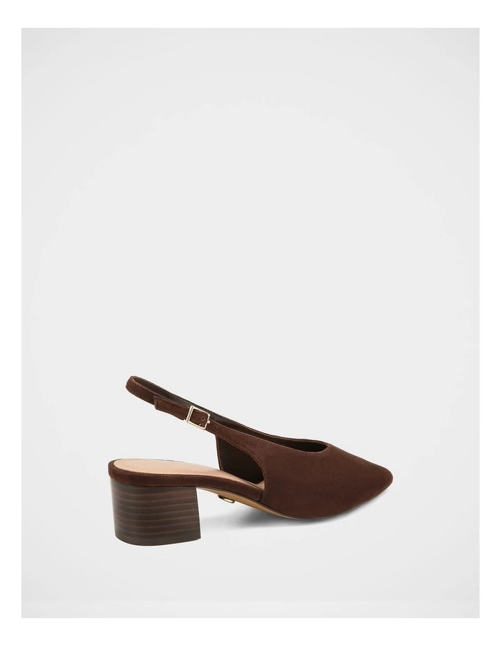 Fatima Suede Leather Slingback in Chocolate image 4
