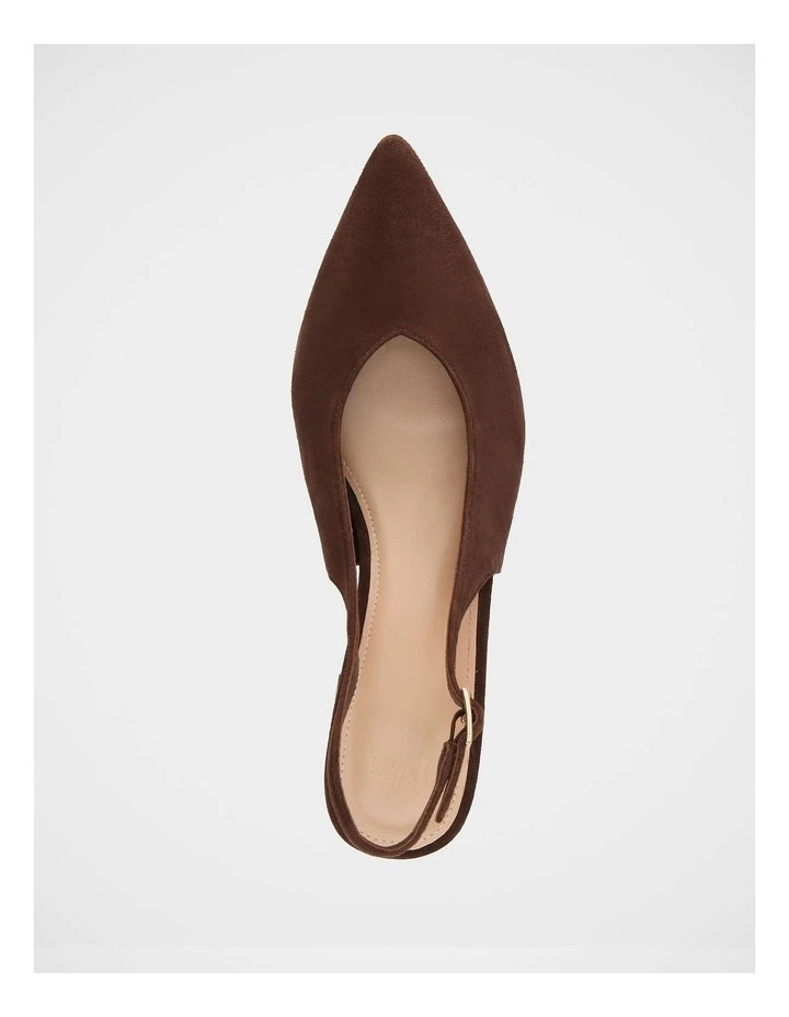 Fatima Suede Leather Slingback in Chocolate image 5