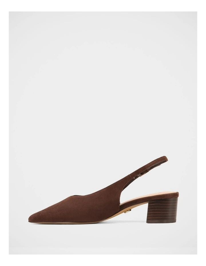 Fatima Suede Leather Slingback in Chocolate image 6