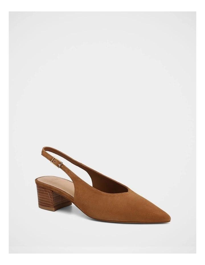 Fatima Suede Leather Slingback Shoe in Nutmeg image 2