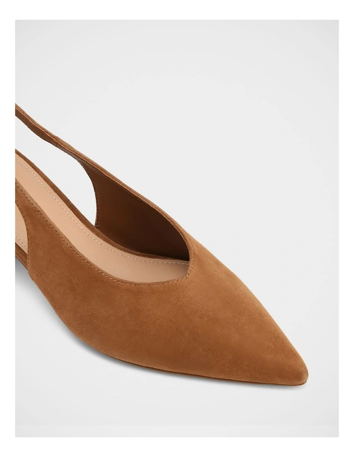 Fatima Suede Leather Slingback Shoe in Nutmeg image 3