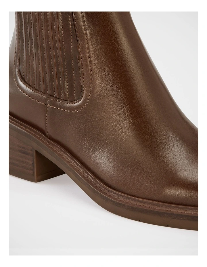 Baylee Leather Ankle Boots in Oak image 3