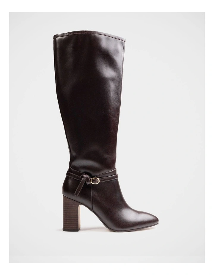 Presley Leather Knee High Boots in Dark Brown image 1