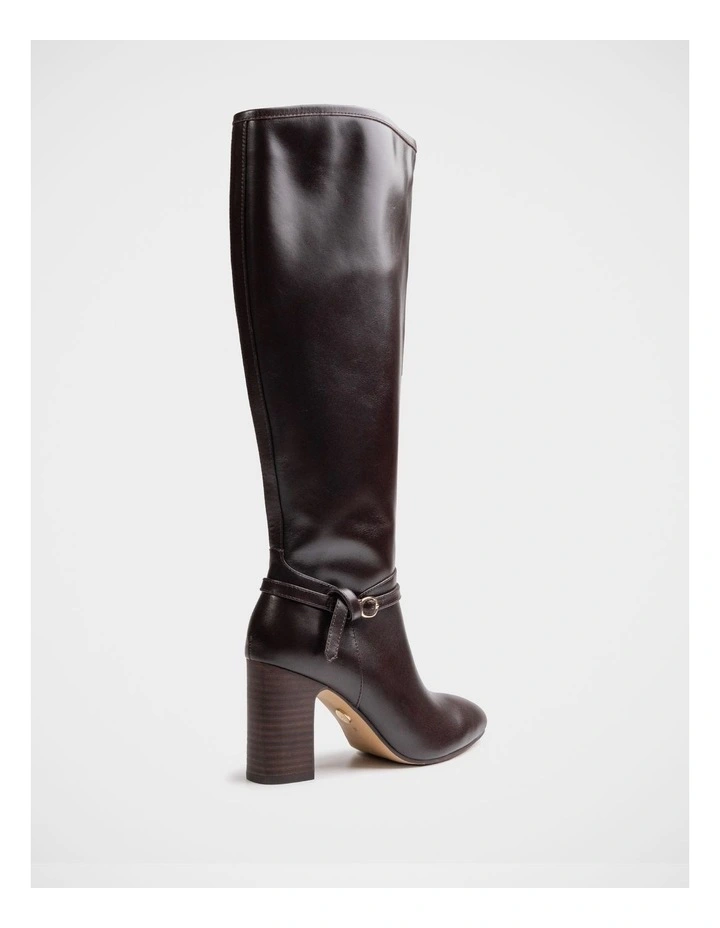 Presley Leather Knee High Boots in Dark Brown image 4