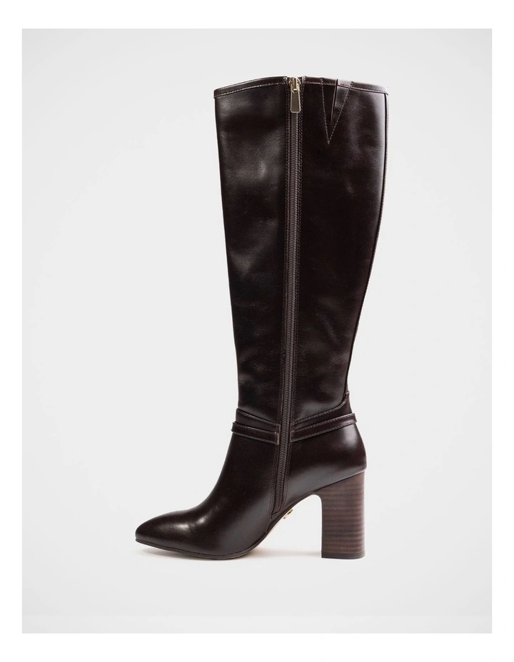 Presley Leather Knee High Boots in Dark Brown image 6